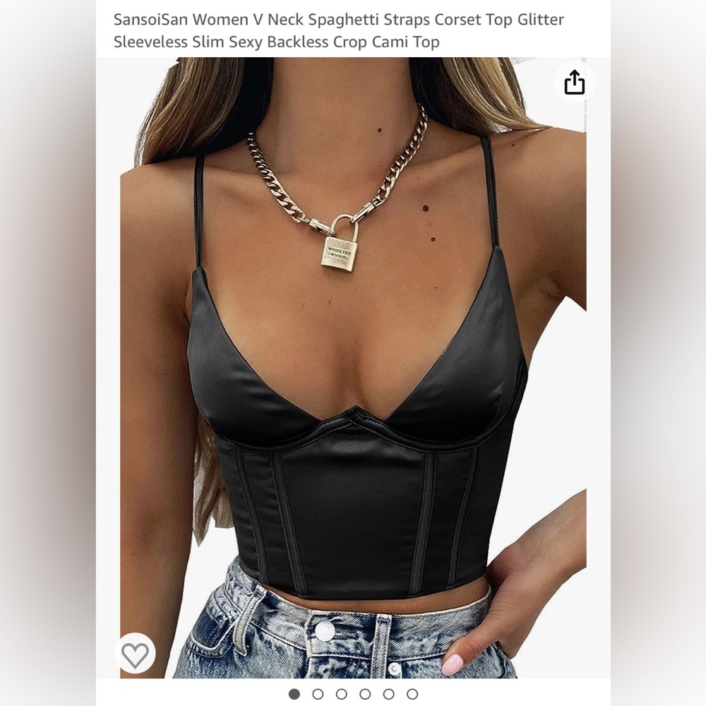 Women V-neck spaghetti strap corset top